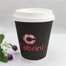 Taza de papel de café caliente desechable de 9 oz con tapas